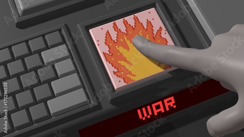 war push button 3d render
