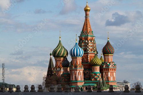 Canvas Print picture of san basil in red square one of the most important monument of moskow