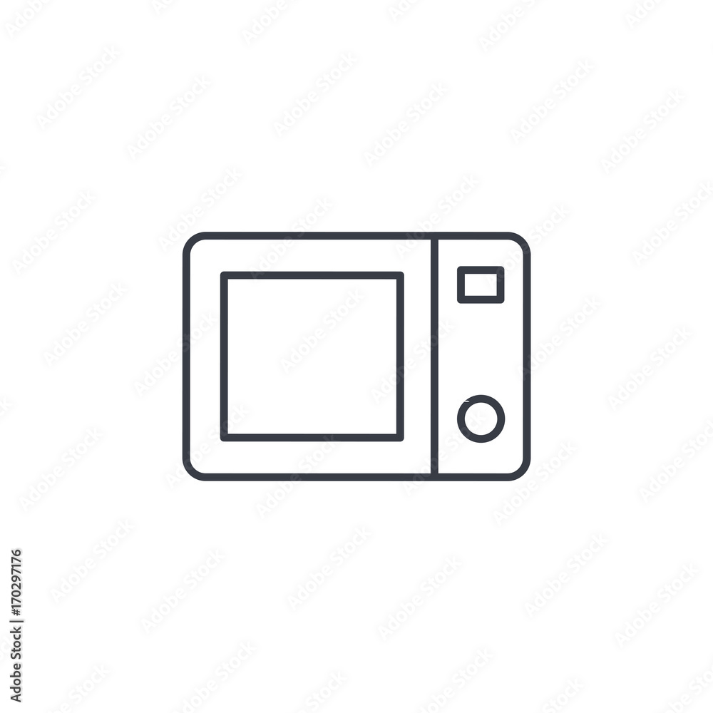 Microwave stove, household equipment, electric technology thin line icon. Linear vector illustration. Pictogram isolated on white background Microwave stove, household equipment, electric technology thin line icon. Linear vector illustration. Pictogram isolated on white background