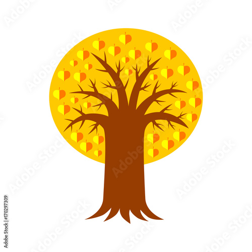 Autumn tree vector icon