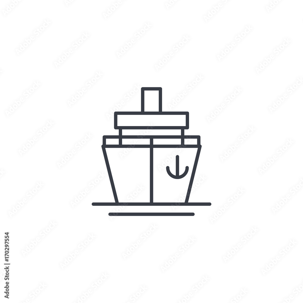 Yacht boat, cruise thin line icon. Linear vector illustration. Pictogram isolated on white background Yacht boat, cruise thin line icon. Linear vector illustration. Pictogram isolated on white background