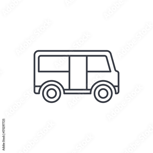 passenger bus thin line icon. Linear vector illustration. Pictogram isolated on white background