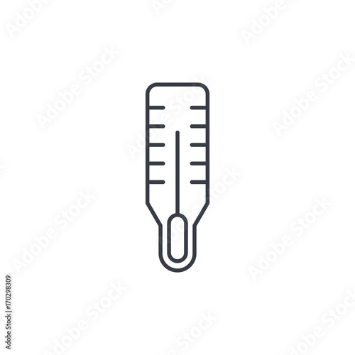 Thermometer, healthcare instrument, medical equipment thin line icon. Linear vector illustration. Pictogram isolated on white background