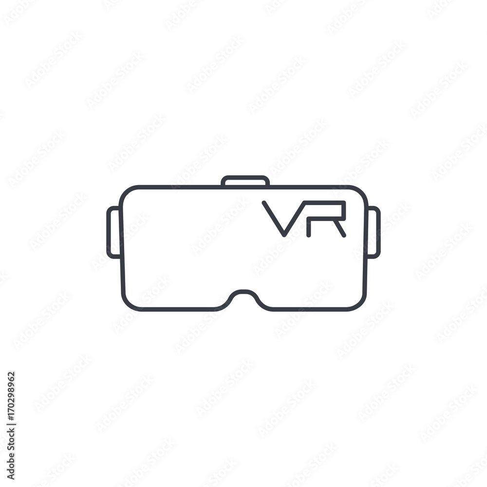 VR glasses, goggles, virtual reality 360 thin line icon. Linear vector  illustration. Pictogram isolated on white background vector de Stock |  Adobe Stock
