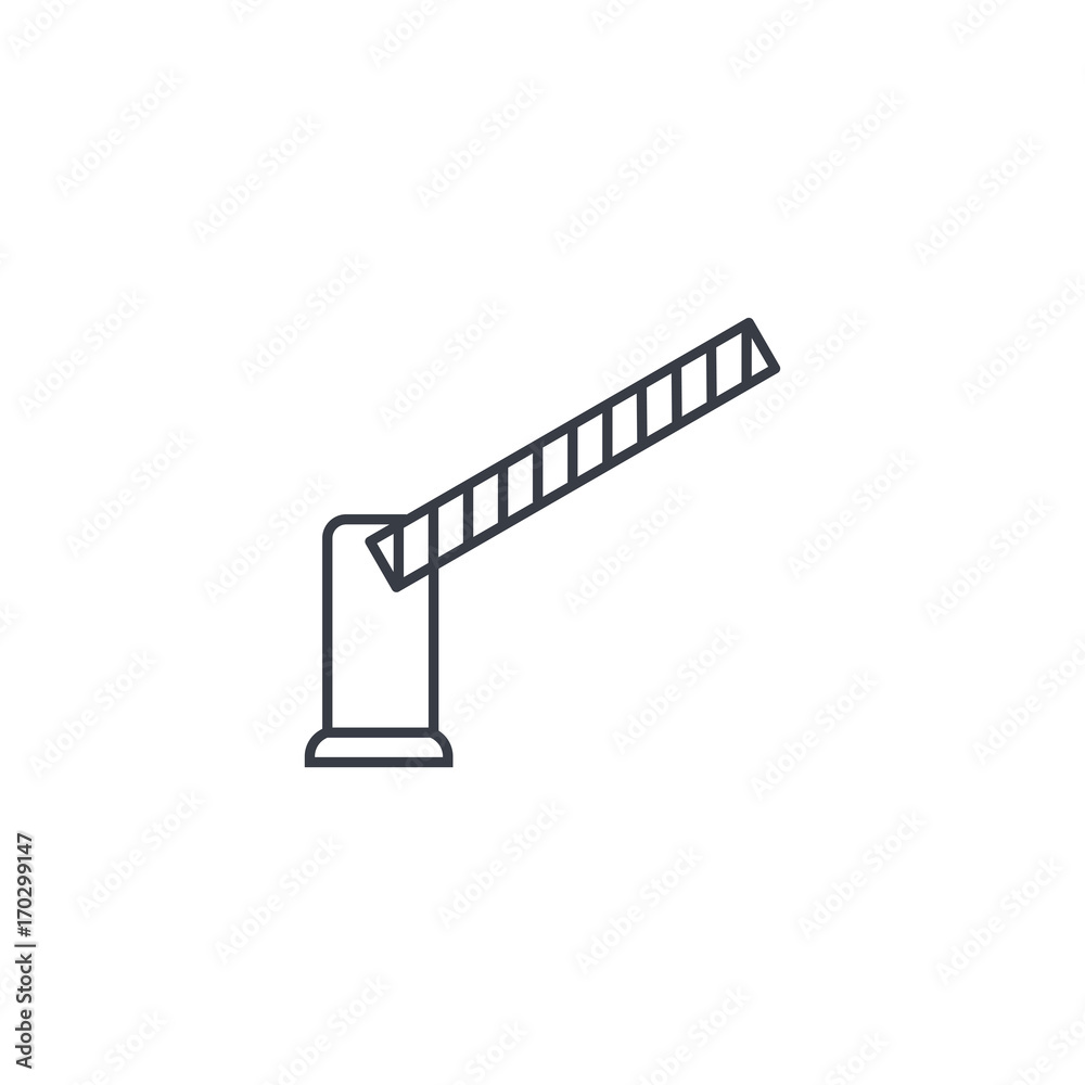 security gate, stop car barrier thin line icon. Linear vector illustration. Pictogram isolated on white background