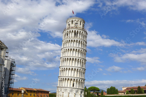 Tableau sur toile イタリアのピサの斜塔