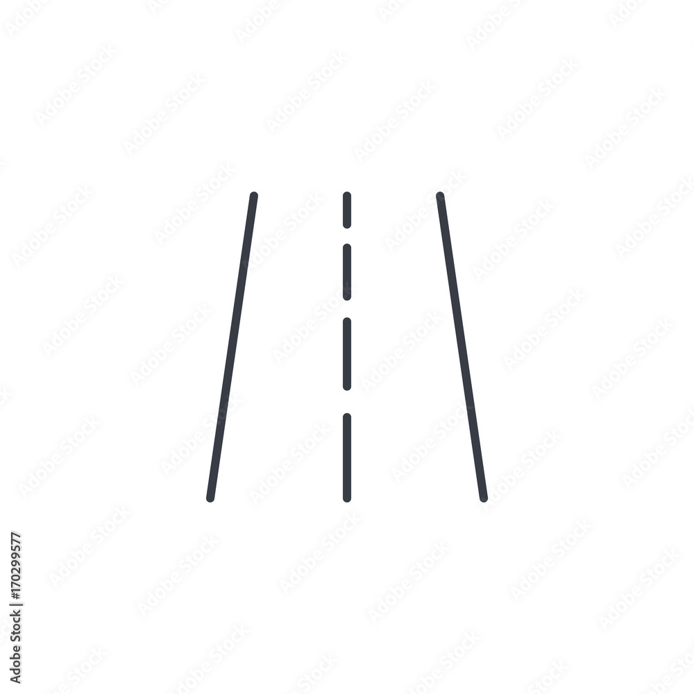 highway road, transport traffic thin line icon. Linear vector illustration. Pictogram isolated on white background