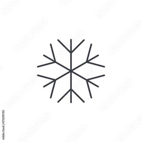 Snowflake, Frost, winter snow thin line icon. Linear vector illustration. Pictogram isolated on white background