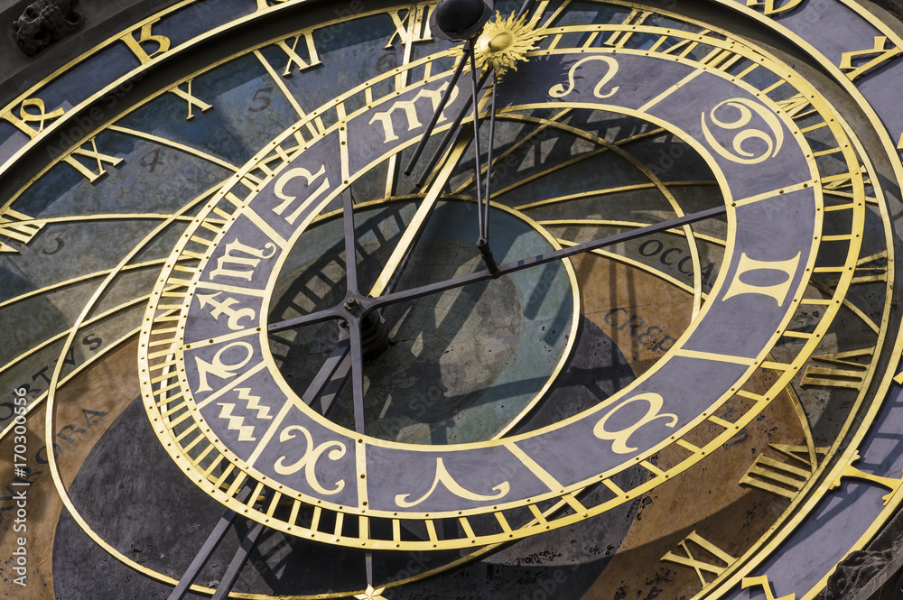 Prague astronomical clock close-up