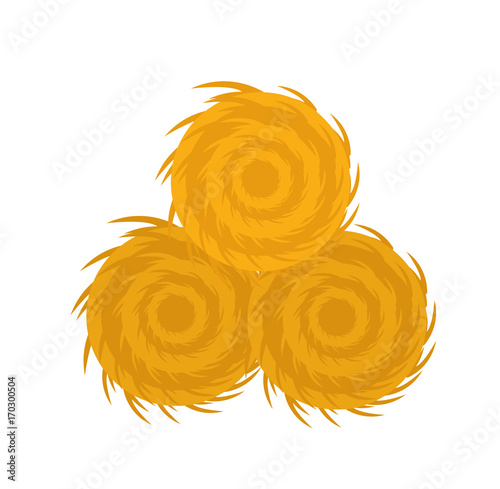 Haystack icon flat style. Isolated on white background. Vector illustration