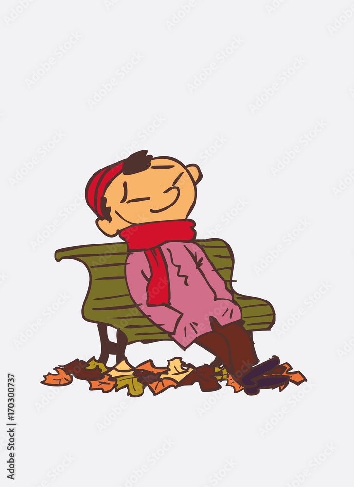 asian child resting, relaxing, in the park. Character of boy, funny style, isolated. asian child resting, relaxing, in the park. Character of boy, funny style, isolated.