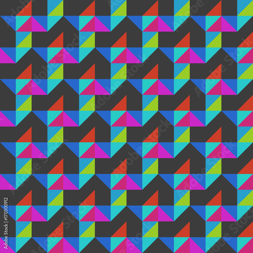 Modern colorful vector triangular seamless pattern. Trendy endless ornament. Contemporary geometric texture. Element of design.
