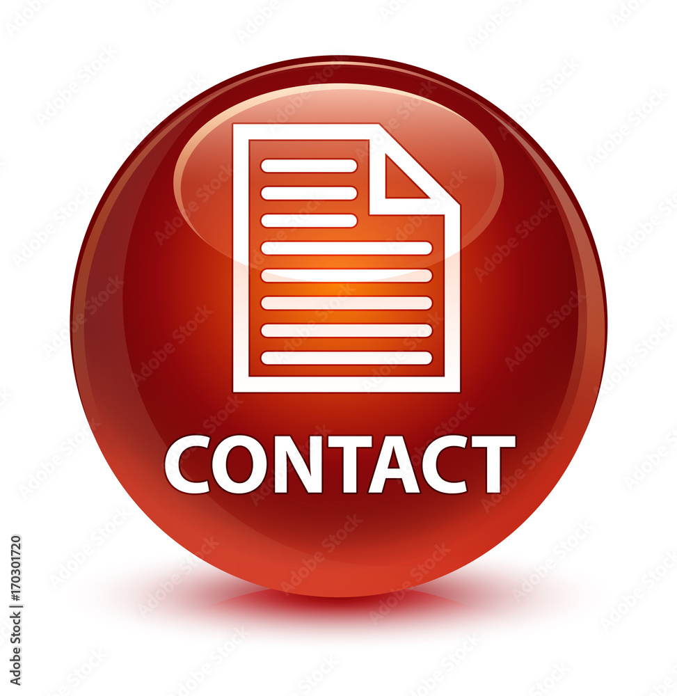 Contact (page icon) glassy brown round button Contact (page icon) glassy brown round button