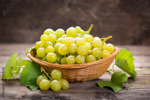 Fresh grapes in the basket
