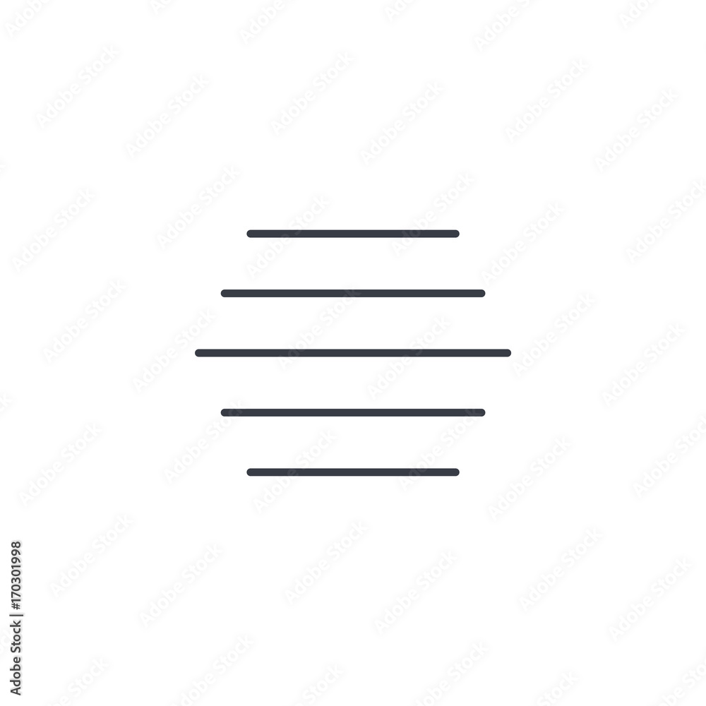 fog weather thin line icon. Linear vector illustration. Pictogram isolated on white backgroundfog fog weather thin line icon. Linear vector illustration. Pictogram isolated on white backgroundfog
