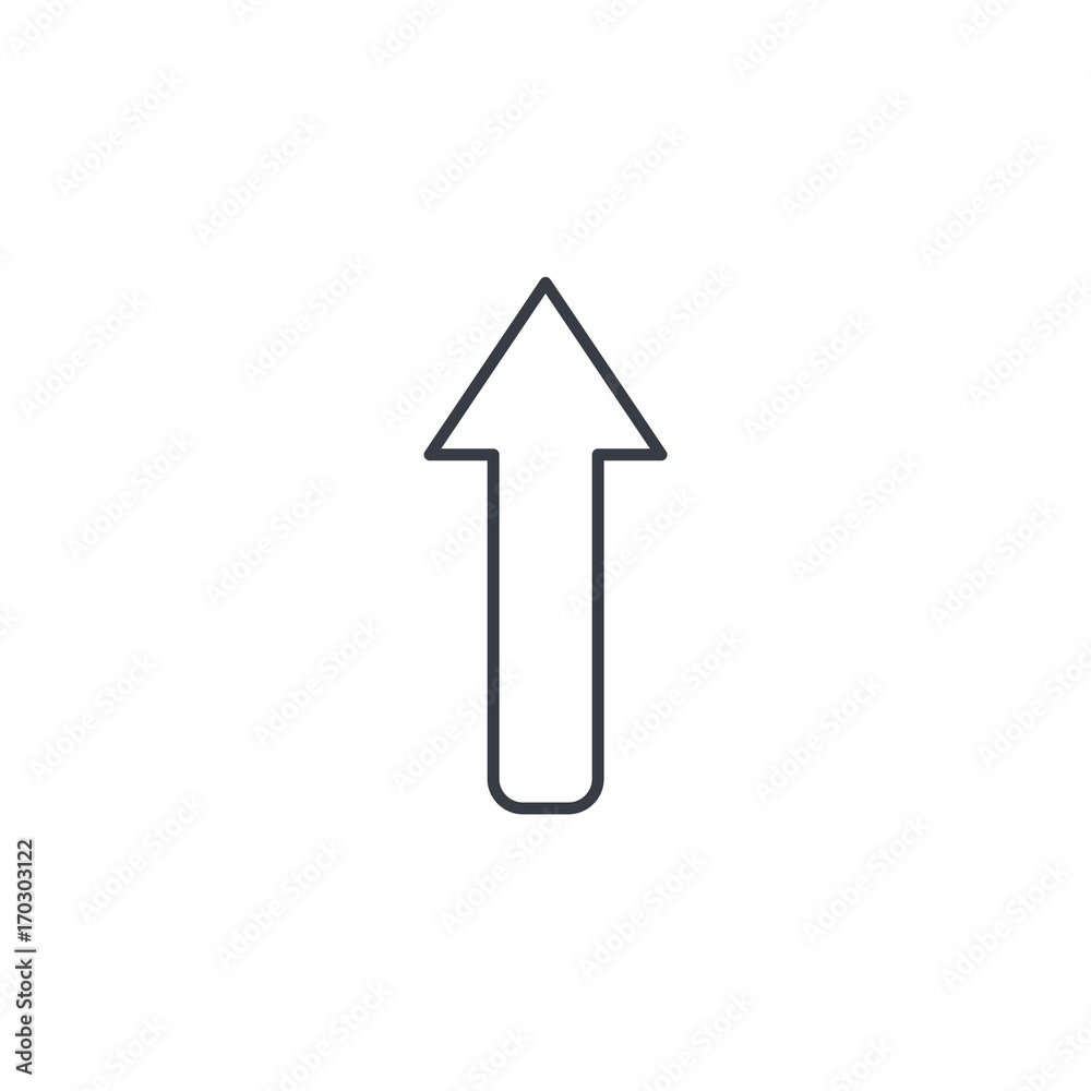 up arrow thin line icon. Linear vector illustration. Pictogram isolated on white background up arrow thin line icon. Linear vector illustration. Pictogram isolated on white background