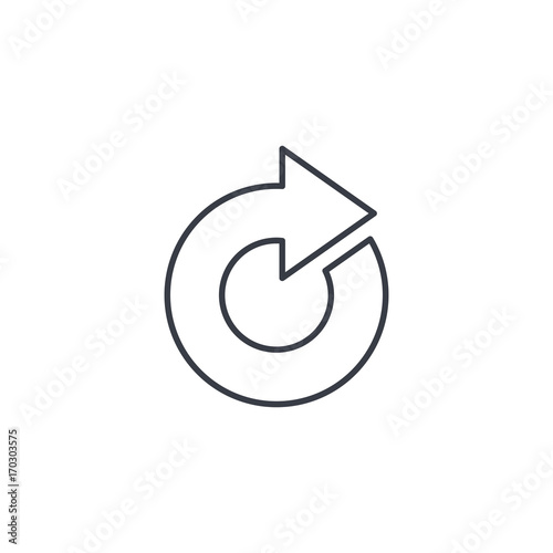 Free Download rotate arrow, update thin line icon. Linear vector illustration. Pictogram isolated on white background - GFXLoad