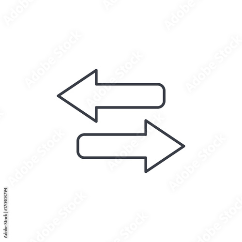 Arrows Exchange thin line icon. Linear vector illustration. Pictogram isolated on white background