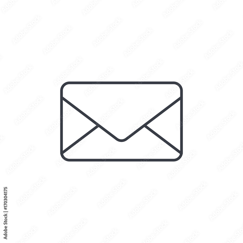 envelope, email letter, mail thin line icon. Linear vector illustration. Pictogram isolated on white background envelope, email letter, mail thin line icon. Linear vector illustration. Pictogram isolated on white background