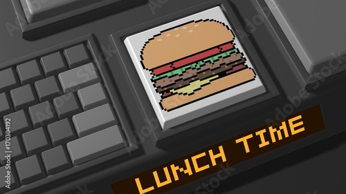 burger button 3d render