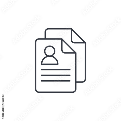 profile, social media user picture, recruitment, resume thin line icon. Linear vector illustration. Pictogram isolated on white background