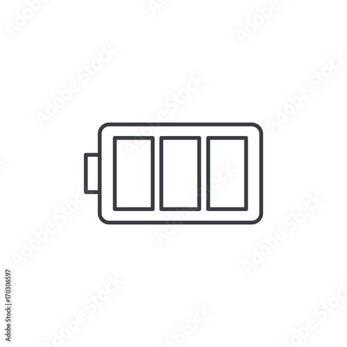 battery charge full thin line icon. Linear vector illustration. Pictogram isolated on white background