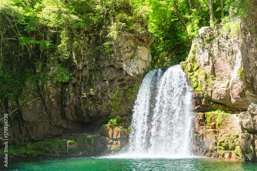 Sandankyo NIDANTAKI Two-stage waterfall  in Hiroshima Japan