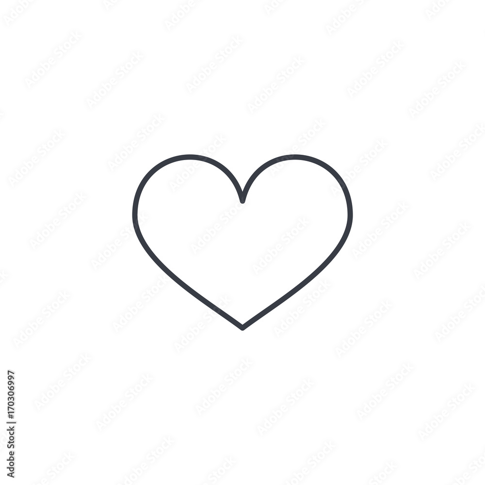 heart shape thin line icon. Linear vector illustration. Pictogram isolated on white background
