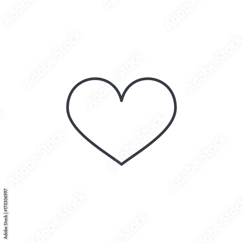 heart shape thin line icon. Linear vector illustration. Pictogram isolated on white background