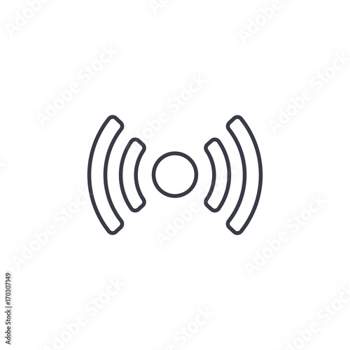 access point, wi-fi signal, antenna thin line icon. Linear vector illustration. Pictogram isolated on white background
