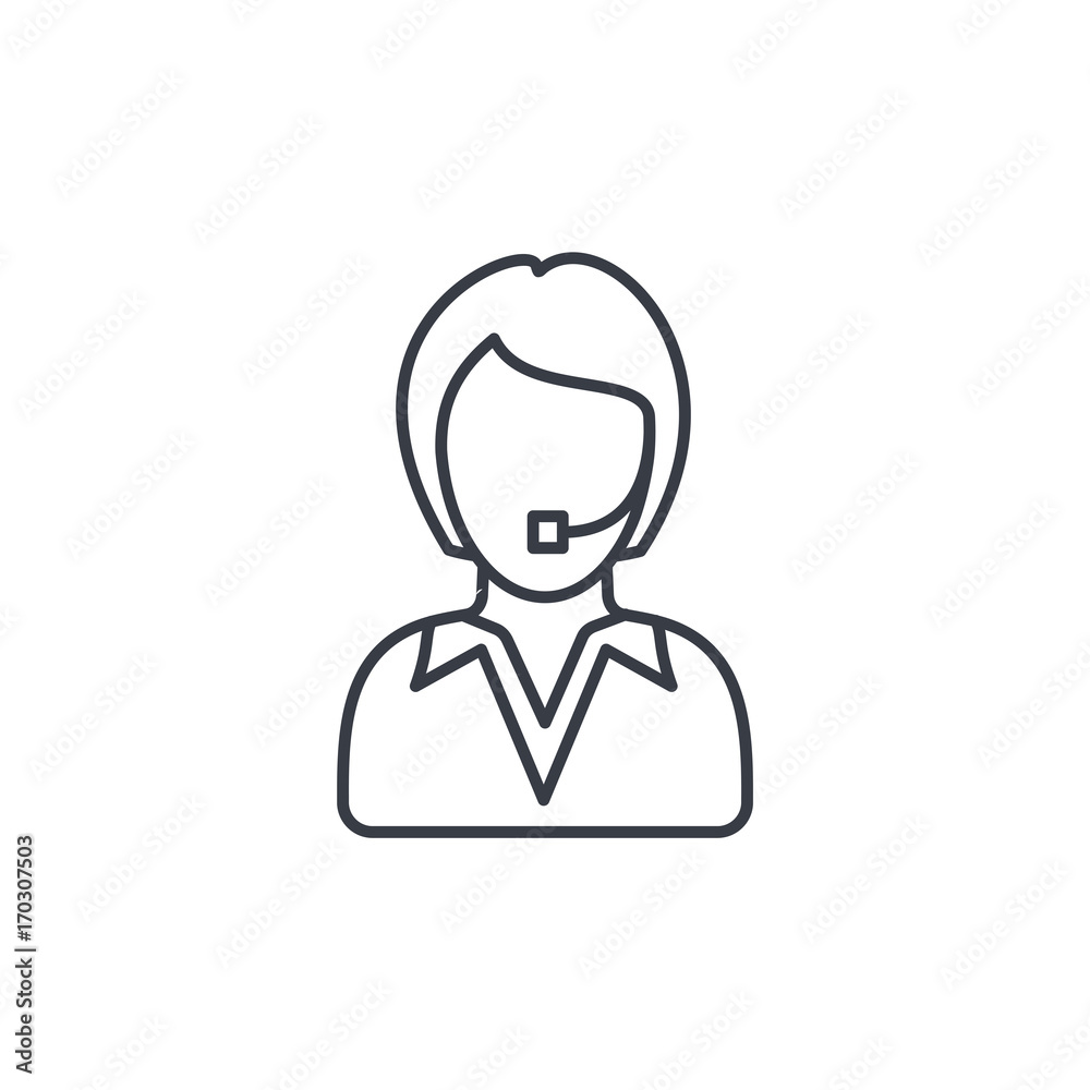 Avatar businesswoman thin line icon. Linear vector illustration. Pictogram isolated on white background Avatar businesswoman thin line icon. Linear vector illustration. Pictogram isolated on white background