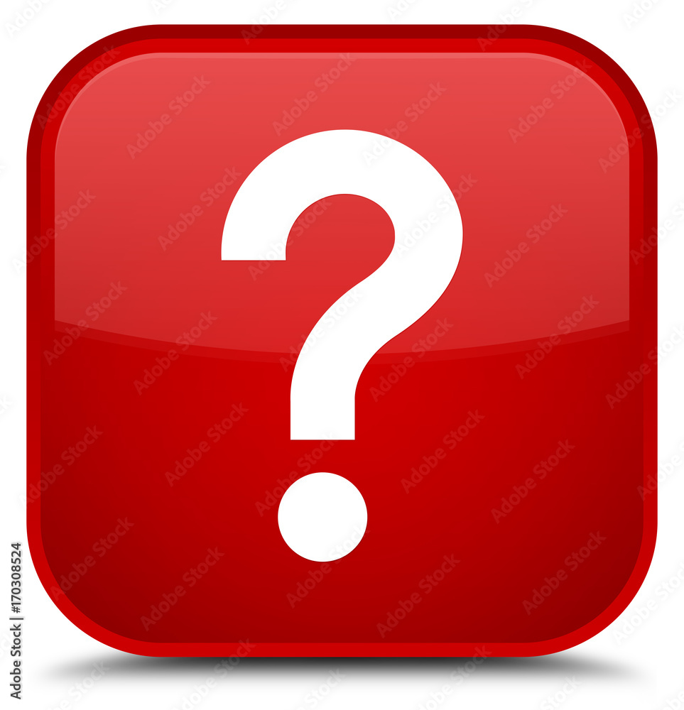 Question mark icon special red square button Question mark icon special red square button
