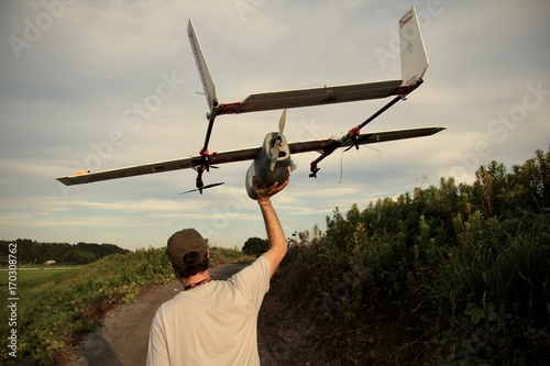 Man carrying drone