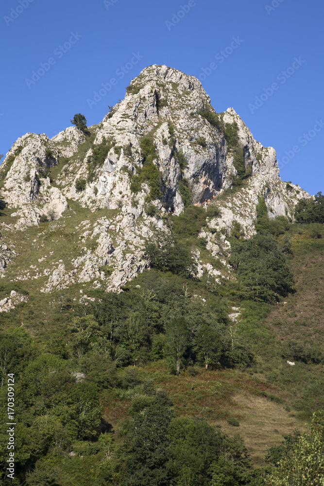 Peak of Picos de Europa Mountain Range outside Labra; Austurias