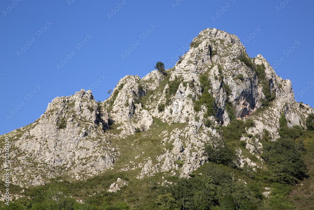 Peak of Picos de Europa Mountain Range outside Labra; Austurias
