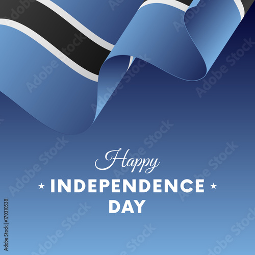 Banner or poster of Botswana independence day celebration. Waving flag. Vector illustration.