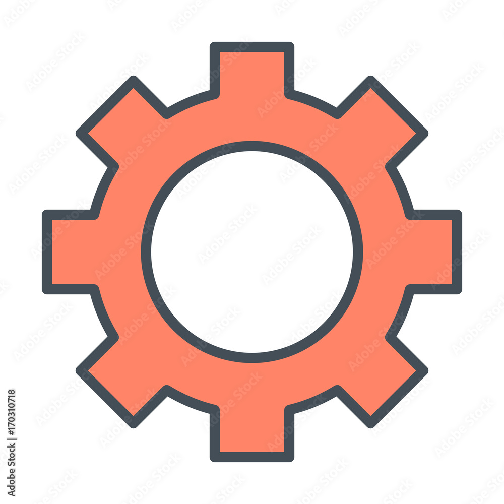Gear wheel line icon. Cog sign. Options, preferences and settings symbol. Vector
