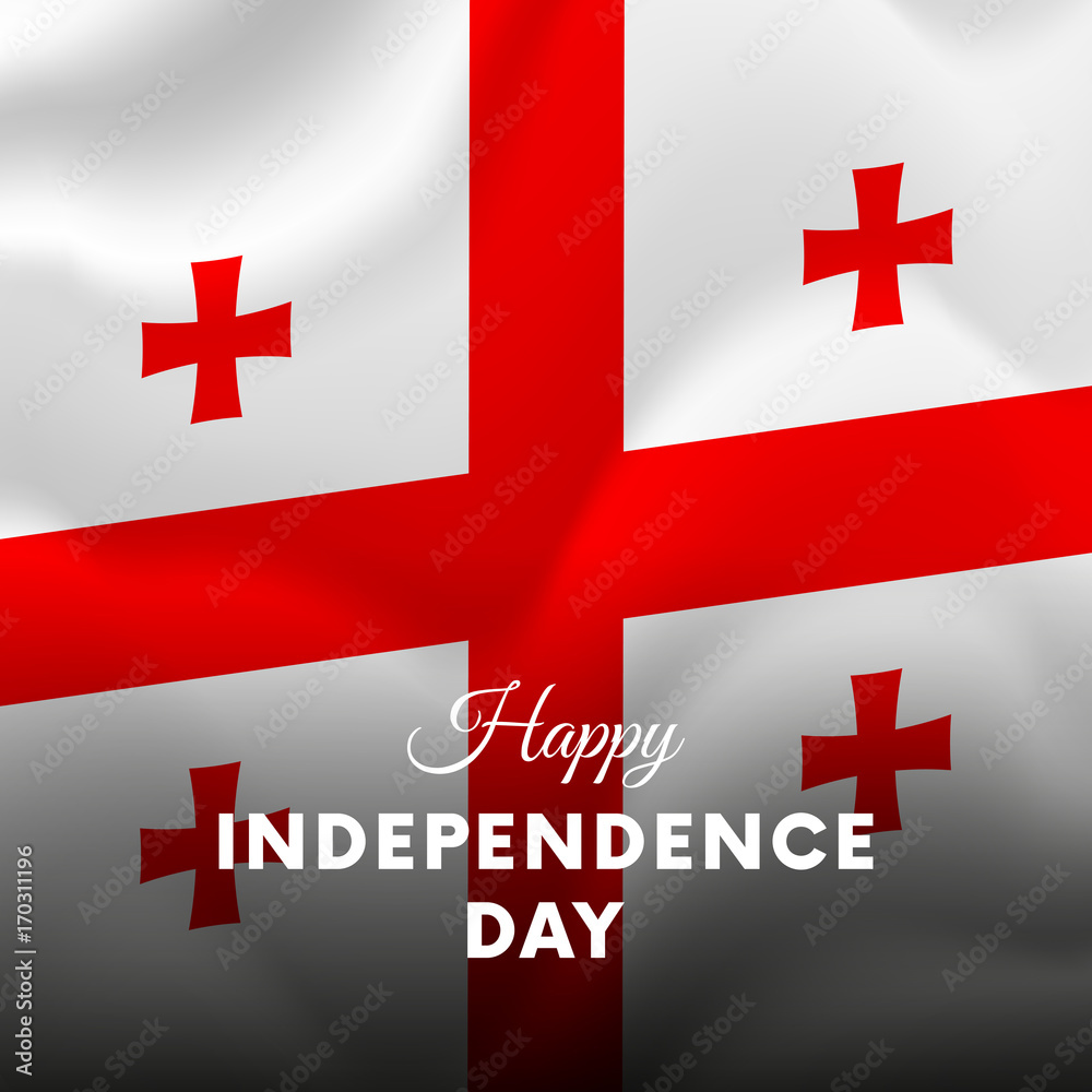 Banner or poster of Georgia independence day celebration. Waving flag. Vector illustration. Banner or poster of Georgia independence day celebration. Waving flag. Vector illustration.