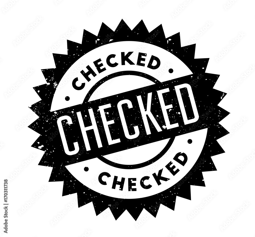 Checked rubber stamp. Grunge design with dust scratches. Effects can be easily removed for a clean, crisp look. Color is easily changed. Checked rubber stamp. Grunge design with dust scratches. Effects can be easily removed for a clean, crisp look. Color is easily changed.
