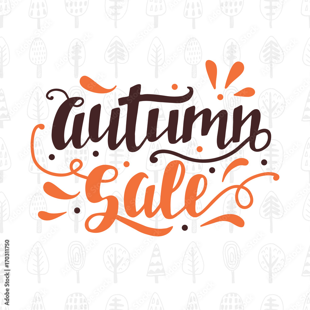 Autumn sale lettering, modern calligraphy