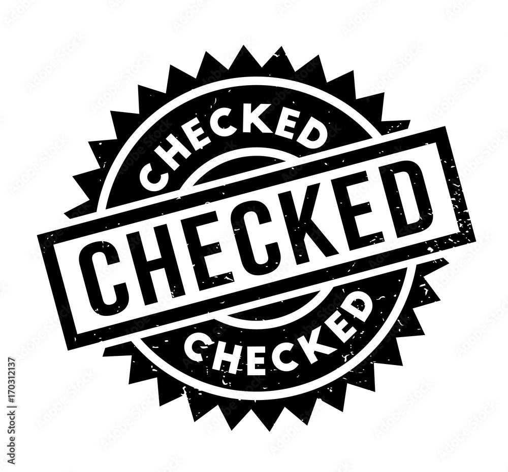 Checked rubber stamp. Grunge design with dust scratches. Effects can be easily removed for a clean, crisp look. Color is easily changed. Checked rubber stamp. Grunge design with dust scratches. Effects can be easily removed for a clean, crisp look. Color is easily changed.