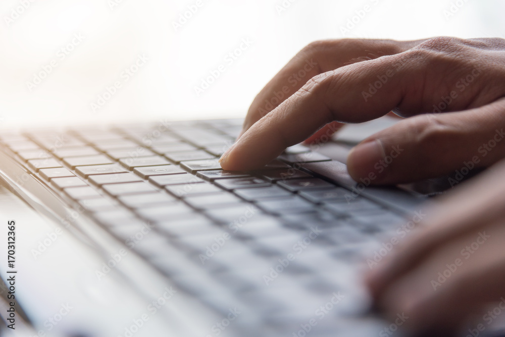 Hand typing Keyboard, internet online concept, selective focus Hand typing Keyboard, internet online concept, selective focus
