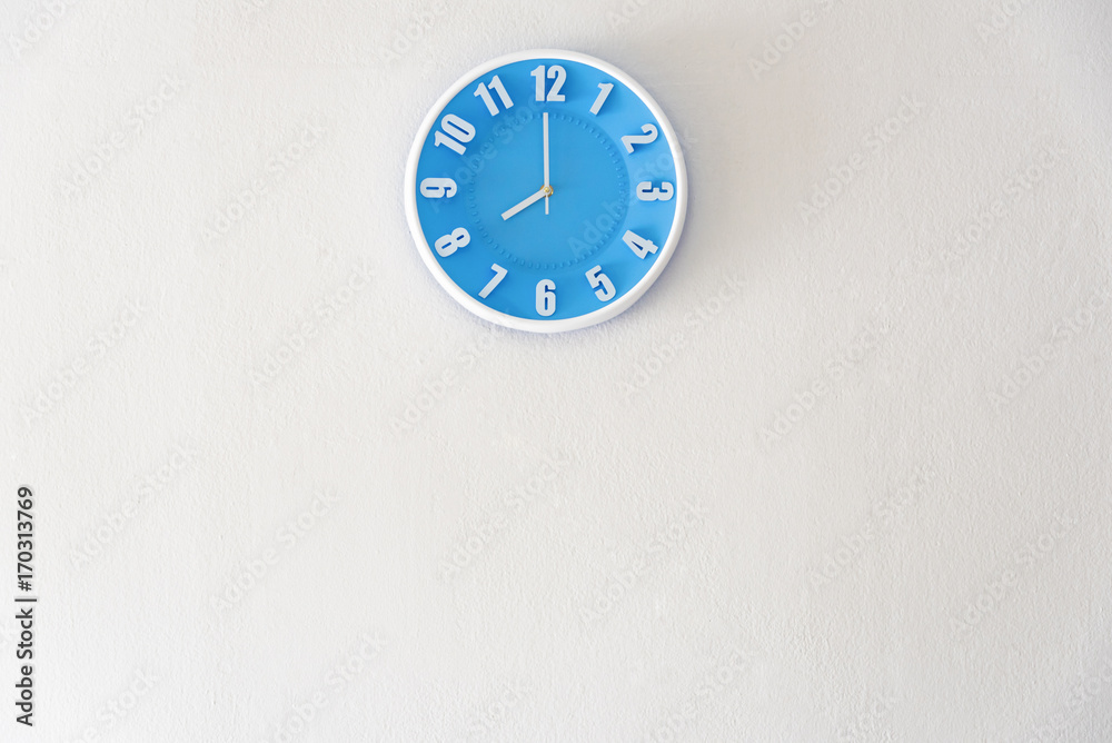 Good morning or night time with 8:00 clock on white concrete wall interior background with copy space, message board concept. Good morning is the greeting in the morning, 8am is the working time Good morning or night time with 8:00 clock on white concrete wall interior background with copy space, message board concept. Good morning is the greeting in the morning, 8am is the working time