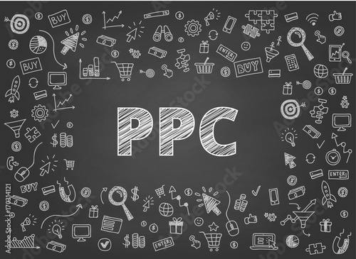 Pay Per Click vector concept. Vector concept of internet marketing and online business.