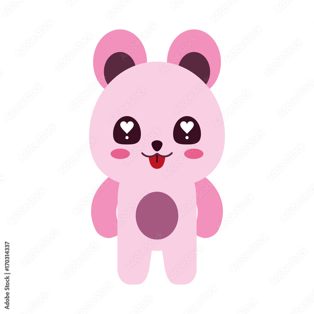 Naklejka premium pink bear cute animal icon image vector illustration design 