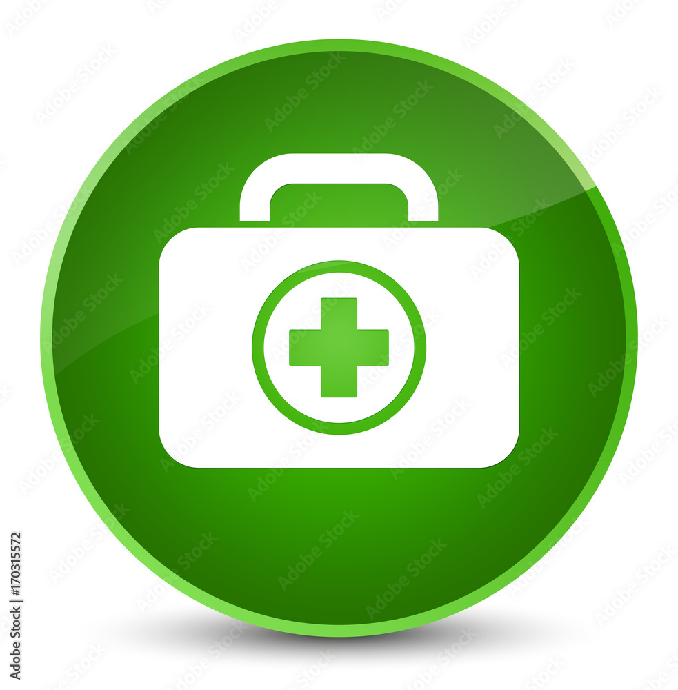 First aid kit icon elegant green round button First aid kit icon elegant green round button