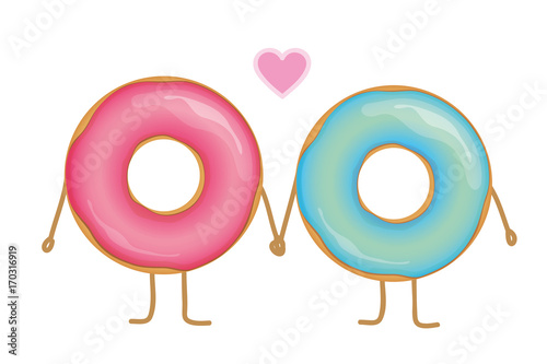 zwei sich liebende donuts