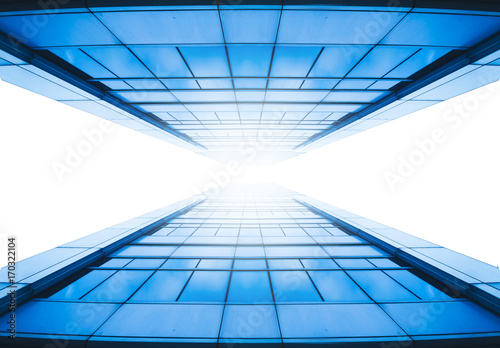 abstract tunnel background, high building from bottom view