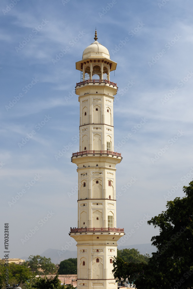 Indian wonderful examples of architecture - minaret, Jaipur city in India.