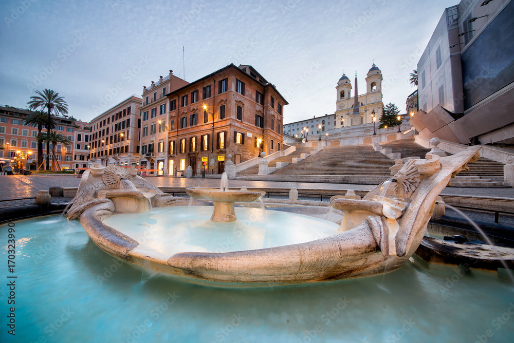 Naklejka premium Piękny Piazza di Spagna w Rzymie